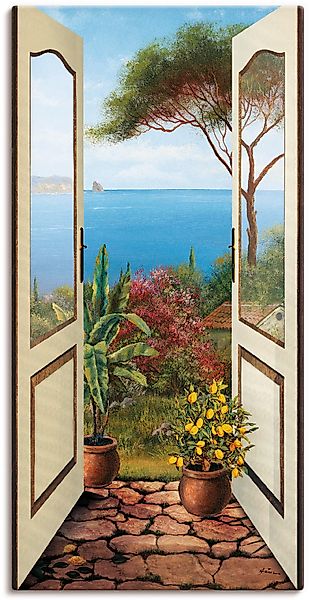 Artland Leinwandbild "Veranda am Meer" Küstenbilder 1 Stk. tlg. auf Holzrah günstig online kaufen