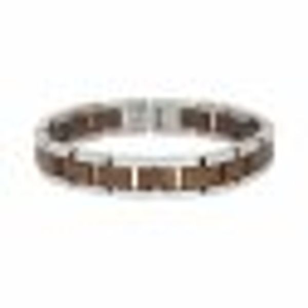 Armband Edelstahl zweifarbig matt glanz 21cm lang günstig online kaufen