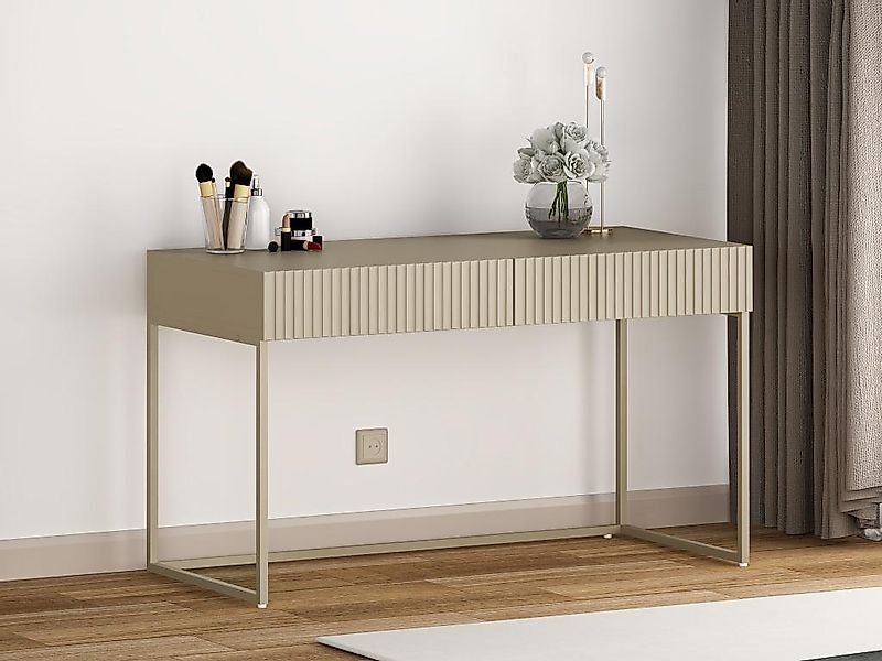 Schreibtisch mit 2 Schubladen - Beige - CALDRIN von Pascal Morabito günstig online kaufen