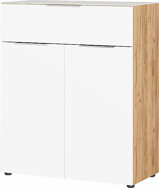 GERMANIA Kombikommode "Oakland mit Glasauflagen,", Breite 83 cm, mit Schubl günstig online kaufen