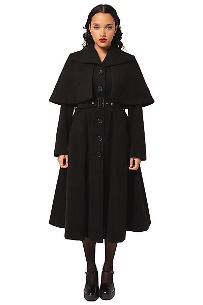 Hell Bunny Langmantel Ingrid Coat Übergangsmantel mit Cape Umhang Vintage R günstig online kaufen