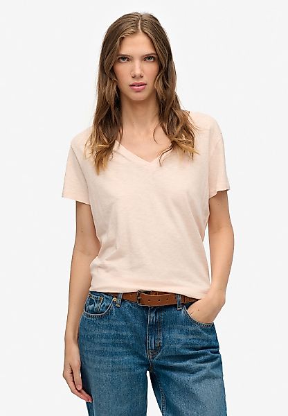 Superdry T-Shirt "STUDIOS SLUB EMB VEE TEE" Baumwollmischung, relaxed fit günstig online kaufen