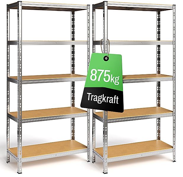 ONDIS24 Schwerlastregal Metallregal Thomas, Lagerregal 90x40x180 (H) cm, Ke günstig online kaufen