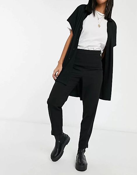 Miss Selfridge – Zigarettenhose in Schwarz mit hohem Bund günstig online kaufen