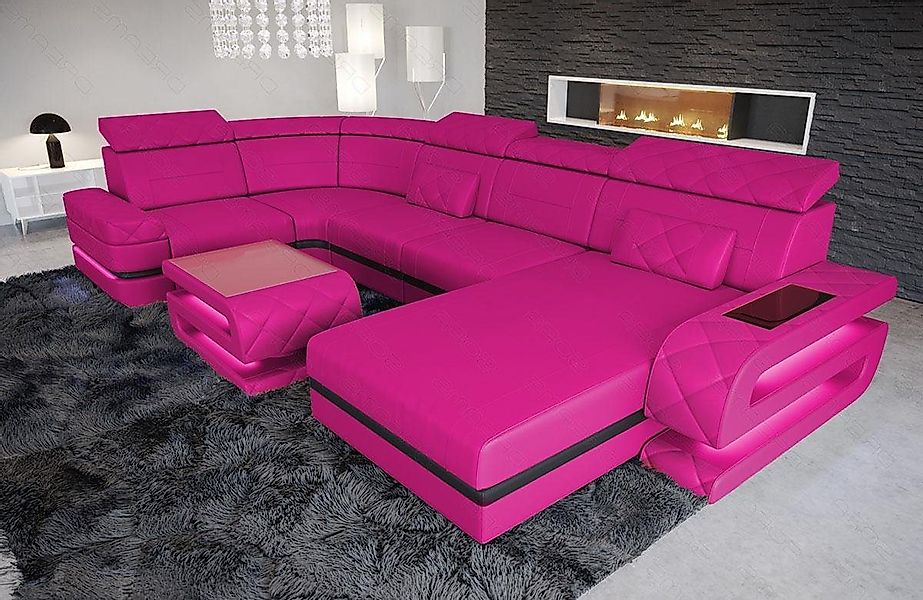 Sofa Dreams Wohnlandschaft Bologna U Form Leder, 6-Sitzer, Couch, opt. Schl günstig online kaufen