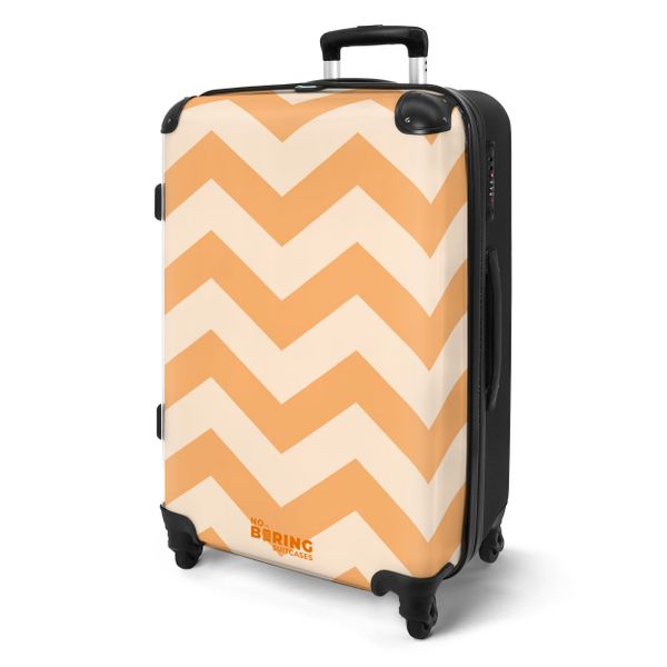 NoBoringSuitcases.com© Hartschalen-Trolley Zickzack-Muster in Orange 67 günstig online kaufen