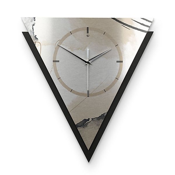 Kreative Feder Wanduhr Dreieckige 3D Designer-Wanduhr günstig online kaufen