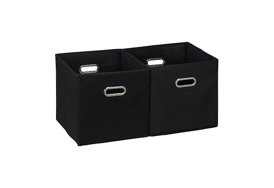 relaxdays Aufbewahrungsbox Schwarze Aufbewahrungsbox im 2er Set günstig online kaufen