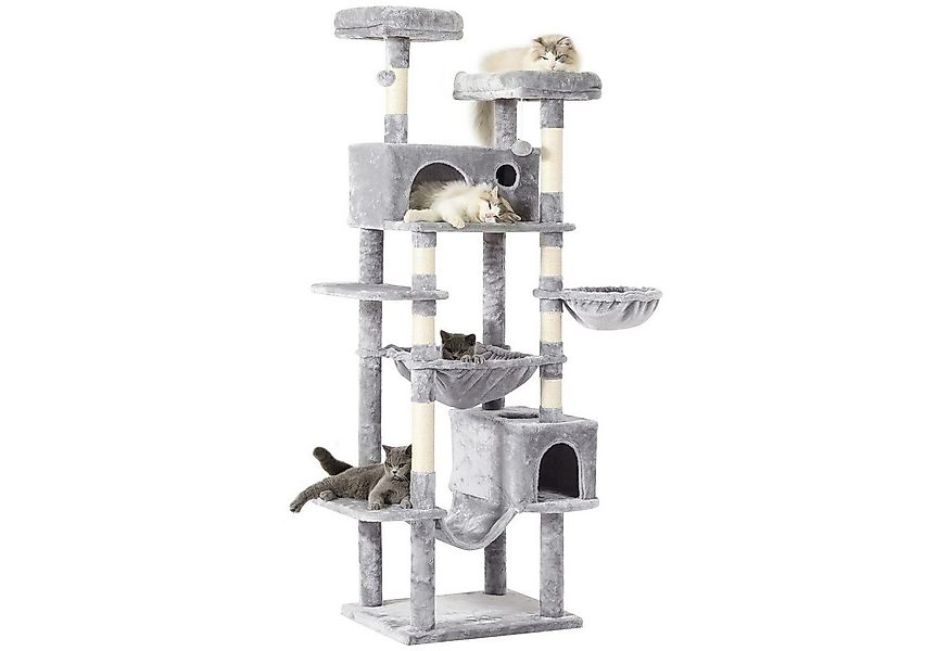 MSMASK Kratzbaum groß XXL, katzenbaum mit 2 Höhlen, 2 Plattformen und Hänge günstig online kaufen