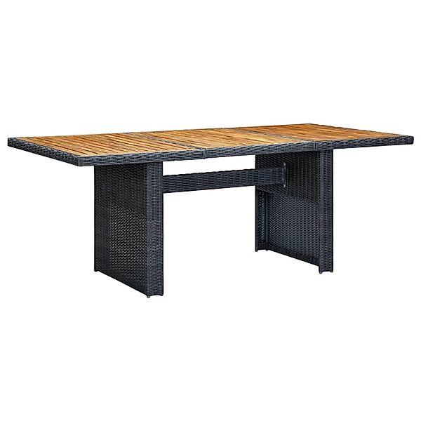 vidaXL Gartentisch Dunkelgrau Poly Rattan und Akazie Massivholz 313310 günstig online kaufen