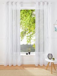 my home Gardine "Mila" Ösen 1 Stk. tlg. mit Wellenmuster bestickt, monochro günstig online kaufen