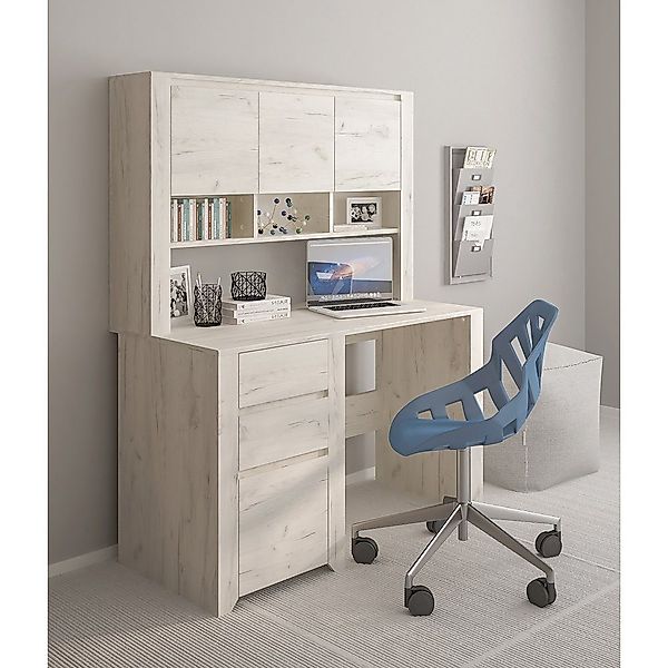 Lomadox Schreibtisch AMANTEA-129, mit Aufsatz, Craft günstig online kaufen