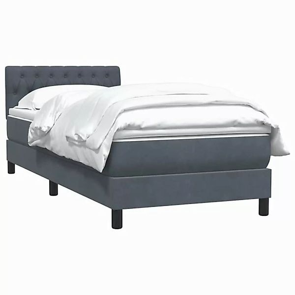 vidaXL Bett Boxspringbett mit Matratze Dunkelgrau 80x210 cm Samt günstig online kaufen