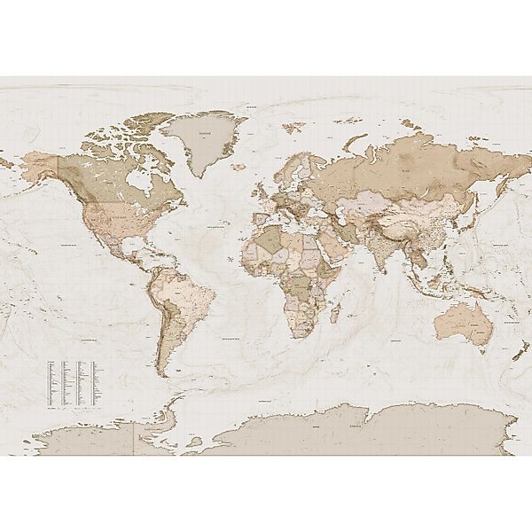 Komar Vliesfototapete Earth Map 350 cm x 250 cm günstig online kaufen