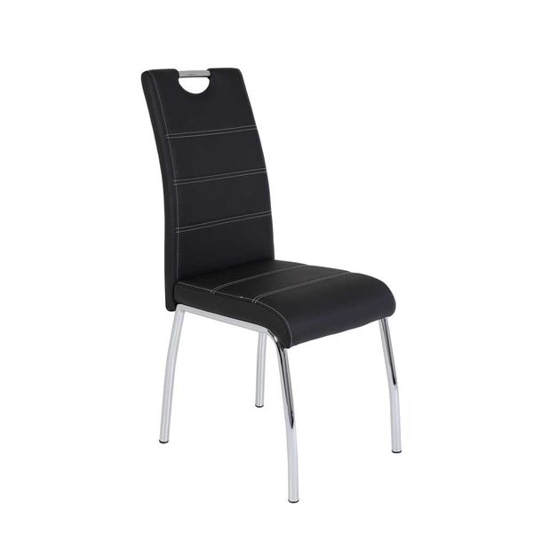 Esszimmerstuhl Set in Schwarz Kunstleder Griff (Set) günstig online kaufen