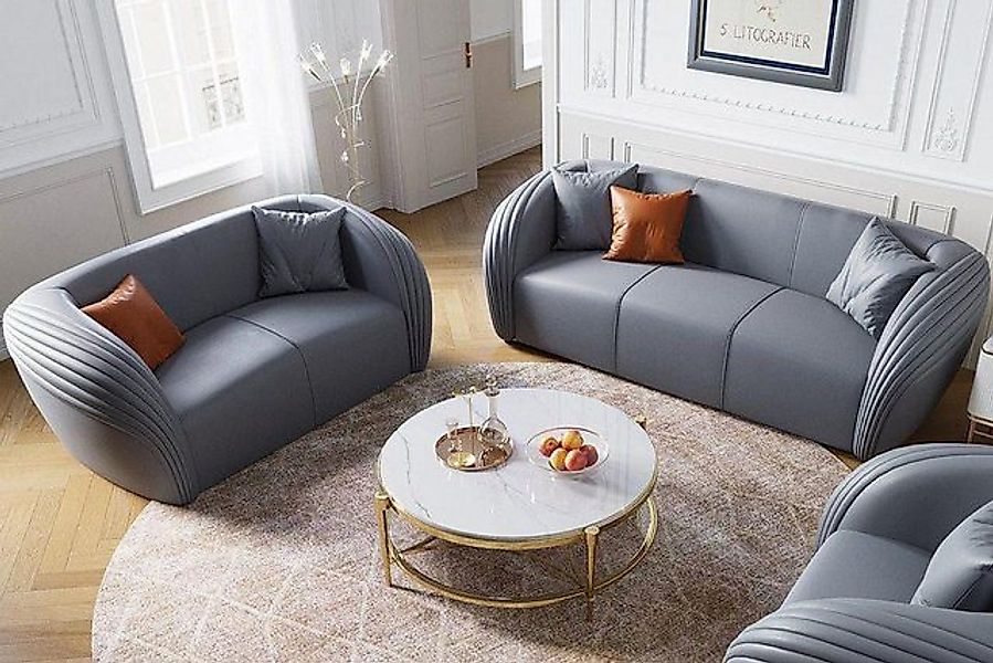 JVmoebel Sofa Graue Couchgarnitur 3+2 Sitzer Polstermöbel Gruppe Neu, Made günstig online kaufen