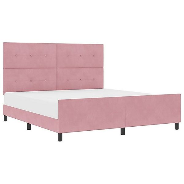 vidaXL Bett Bettgestell Rosa Samt 180x200 cm (1-tlg) günstig online kaufen