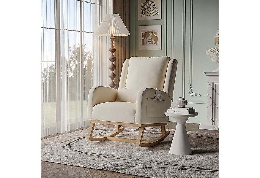 Furnishings Home Schaukelstuhl Loungesessel Hellbeiger mit Kissen (1 St), 2 günstig online kaufen