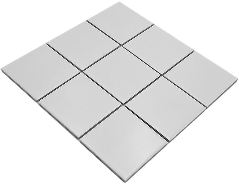 Mosani Mosaikfliesen Mosaik Fliese Wand Keramik weiß matt Badewanne Wand günstig online kaufen