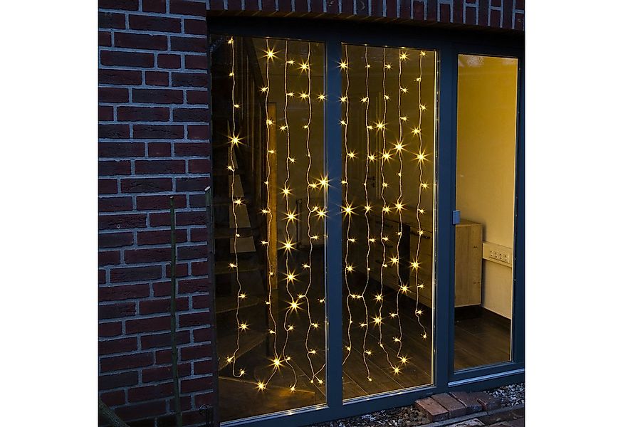 Gravidus LED-Lichtervorhang Lichtervorhang mit 120 warmweißen LEDs, 2 m Län günstig online kaufen
