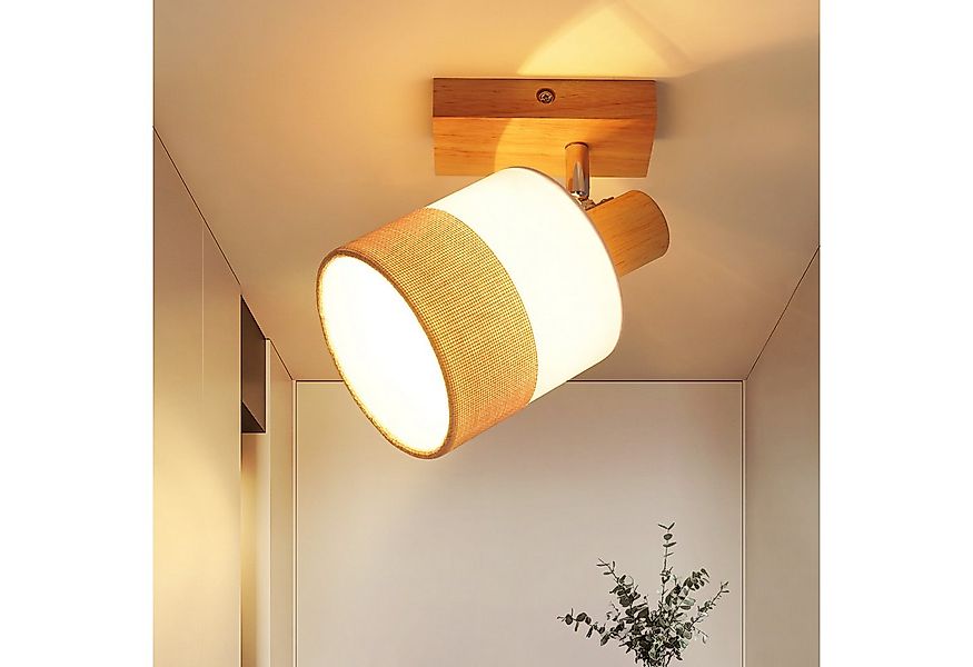 Nettlife Deckenstrahler Wohnzimmer Holz 1/2/3/4 Flammig E14 Vintage Deckenl günstig online kaufen