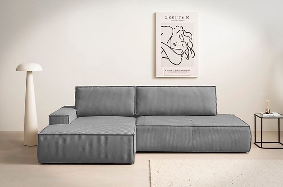 Home affaire Ecksofa »SHERWOOD, Schlafsofa in L-Form offen (275cm), Cord, L günstig online kaufen