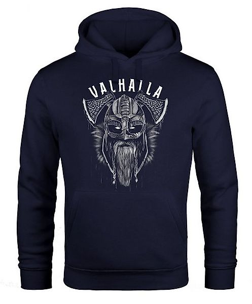 Neverless Hoodie Hoodie Herren Aufdruck Valhalla Wikinger Helm Viking Odin günstig online kaufen