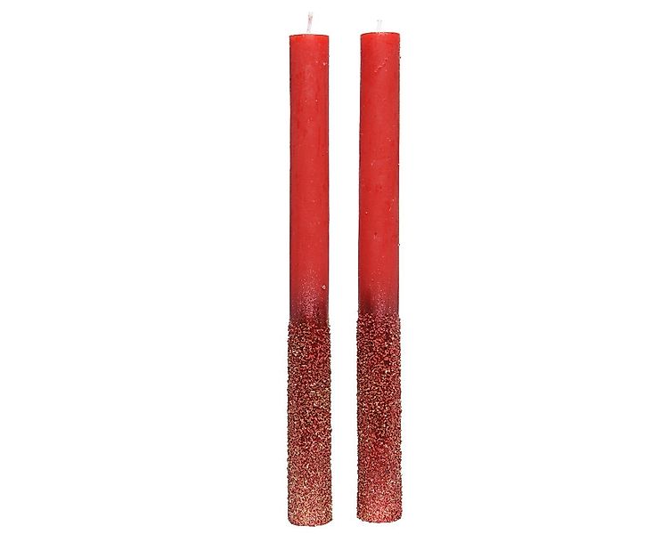 Kaemingk Spitzkerze, Stabkerzen mit Glitzer 25cm günstig online kaufen