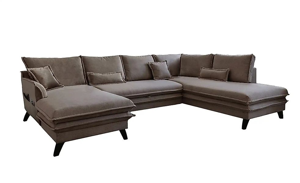 Miuform Wohnlandschaft mit Schlaffunktion Charming Charlie ¦ braun ¦ Maße ( günstig online kaufen