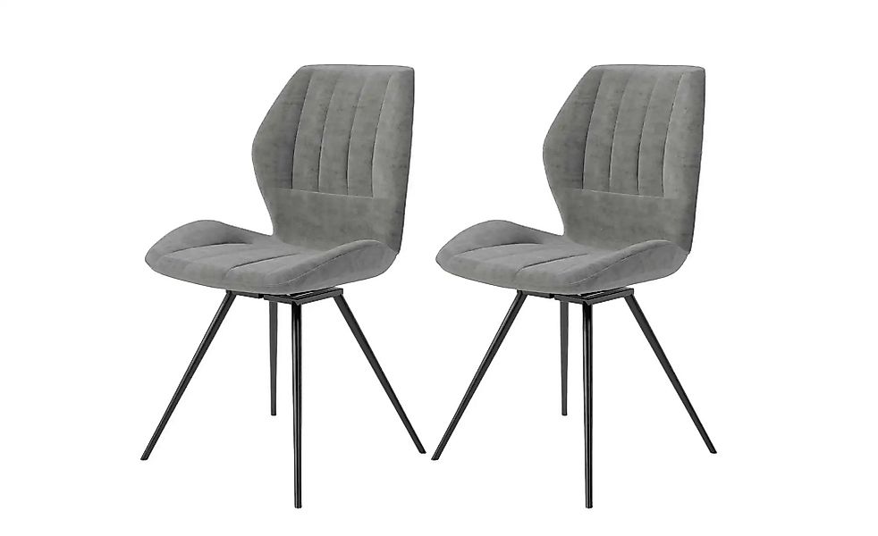 by Living Esszimmerstuhl 2er-Set  Manhattan ¦ grau ¦ Maße (cm): B: 51 H: 87 günstig online kaufen