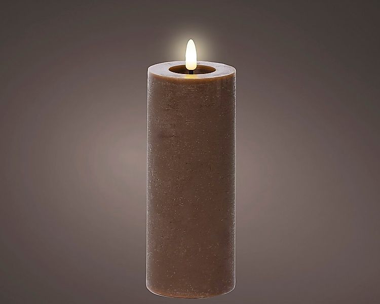 Lumineo LED-Christbaumkerzen Lumineo LED Wachskerze Dunkelbraun 19 x 7 cm, günstig online kaufen