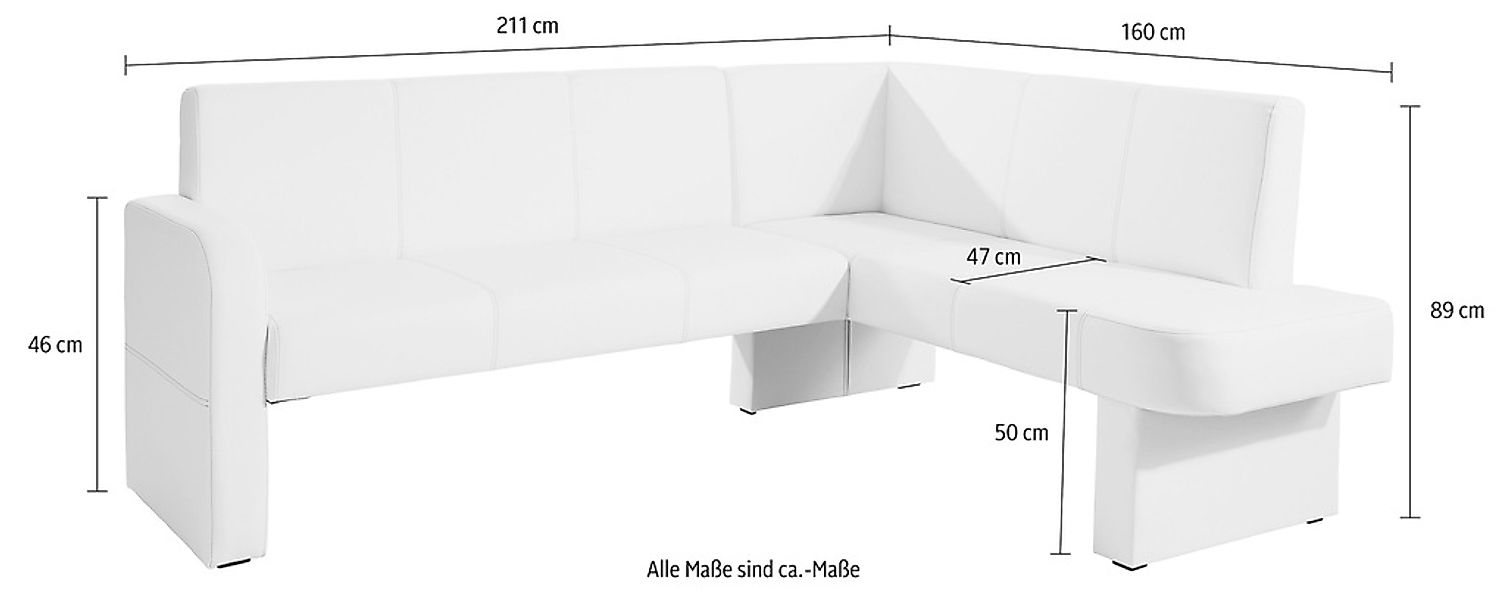 Home affaire Eckbank "Umag" 210 x 60 cm günstig online kaufen