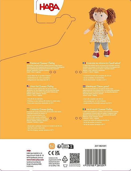 Haba Puppenkleidung Zubehör für Stoffpuppe Kleiderset Summer Fee 2011861001 günstig online kaufen