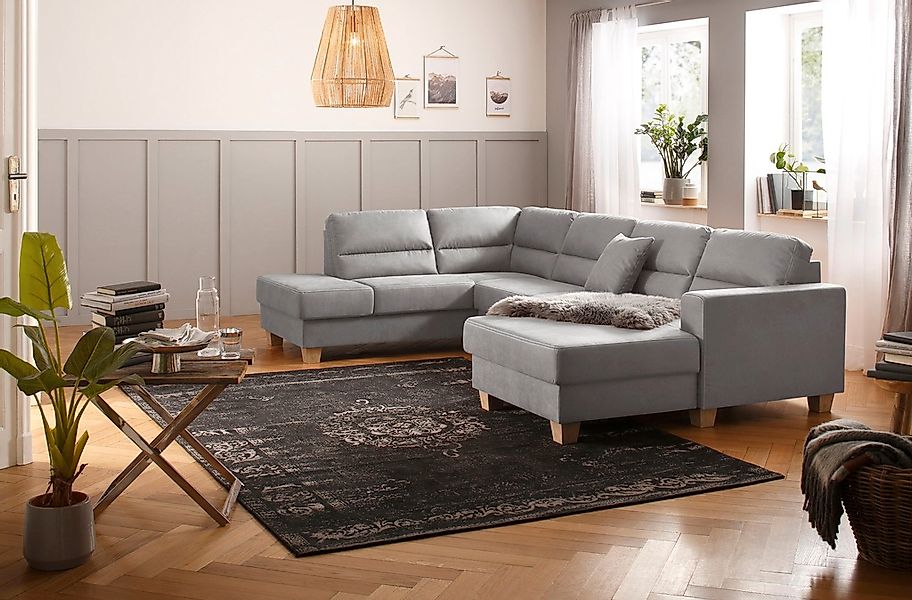 Home affaire Wohnlandschaft "Navan, komfortabel mit viel Platz, U-Form", wa günstig online kaufen