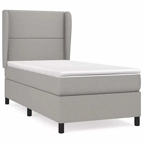 vidaXL Boxspringbett mit Matratze Hellgrau 90x190 cm Stoff1377599 günstig online kaufen
