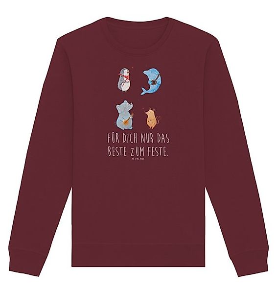 Mr. & Mrs. Panda Longpullover Big Band Größe XL - Burgundy - Geschenk, Swea günstig online kaufen