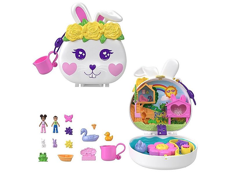 Mattel® Minipuppe Polly Pocket Blumen-Häschen Schatulle - Spielset mit 2 Pu günstig online kaufen