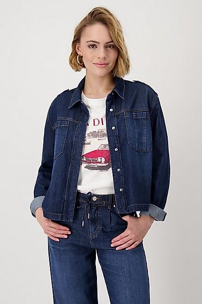 Monari Jeansblazer Jacke Lyocell Mit Rundhalsausschnitt günstig online kaufen