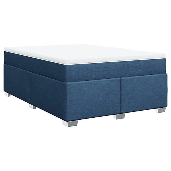 vidaXL Boxspringbett mit Matratze Blau 160x200 cm Stoff 3285150 günstig online kaufen