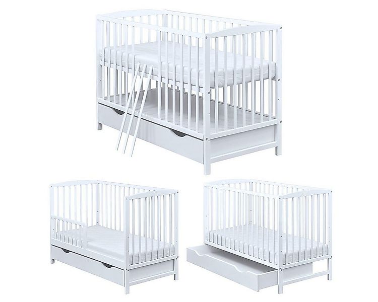Baby-Delux Babybett Milo Bettkasten Schutzgitter, Kinderbett 60x120 cm weiß günstig online kaufen