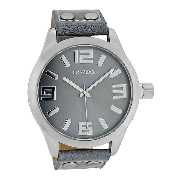 OOZOO Quarzuhr Basic Line Armbanduhr C1060 graublau Lederband mit Nieten 47 günstig online kaufen