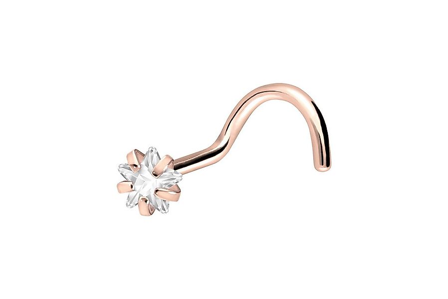 PIERCINGLINE Nasenpiercing Titan Nasenstecker Spirale EINGEFASSTER KRISTALL günstig online kaufen