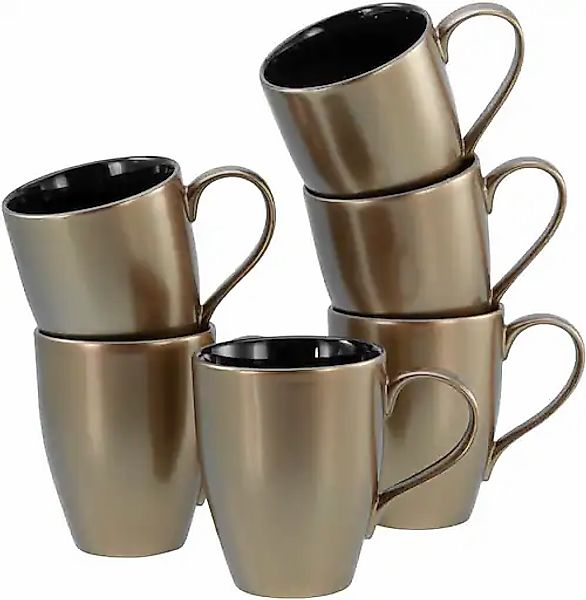 CreaTable Becher »Golden Days Schwarz, Becherset, 6-tlg.«, (Set, 6 tlg.), G günstig online kaufen