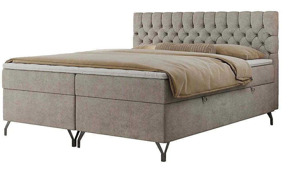 Boxbett mit Bettkasten Grimaldi ¦ beige ¦ Maße (cm): B: 164 H: 115 Betten > günstig online kaufen