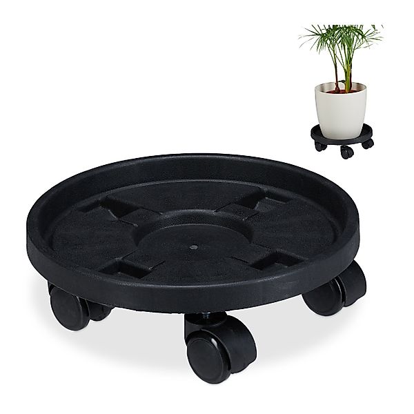 relaxdays Blumentopfuntersetzer Pflanzenroller Kunststoff klein 2er günstig online kaufen