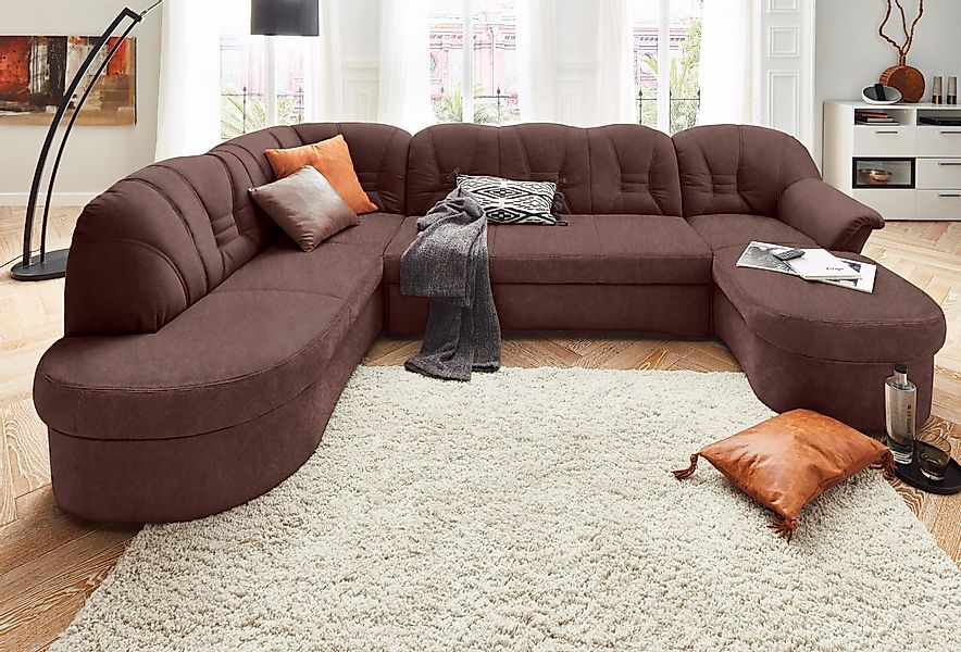 DOMO collection Wohnlandschaft "Elva, zeitloses Design, elegante Rückenstep günstig online kaufen