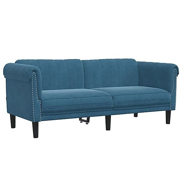 vidaXL Sofa, 2-Sitzer Blau Samt günstig online kaufen