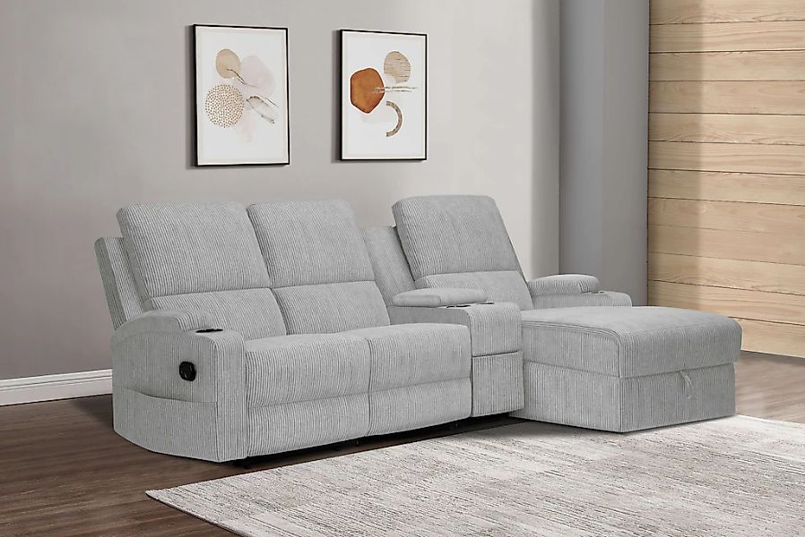 Home affaire Ecksofa "NAPORI Multimediasofa, 3er Kinosessel XXL, L-Form, Co günstig online kaufen