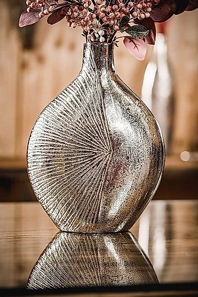 MichaelNoll Dekovase Vase Dekovase Aluminium Silber Deko Metall 31 cm günstig online kaufen