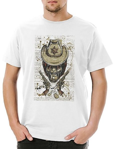 Urban Backwoods Print-Shirt Urban Backwoods Ape Sheriff Herren T-Shirt Weiß günstig online kaufen